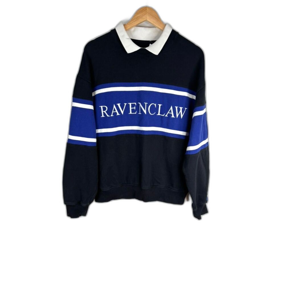 SPAO x Harry Potter Ravenclaw Colorblock Rugby Sweatshirt Korean Wizarding World